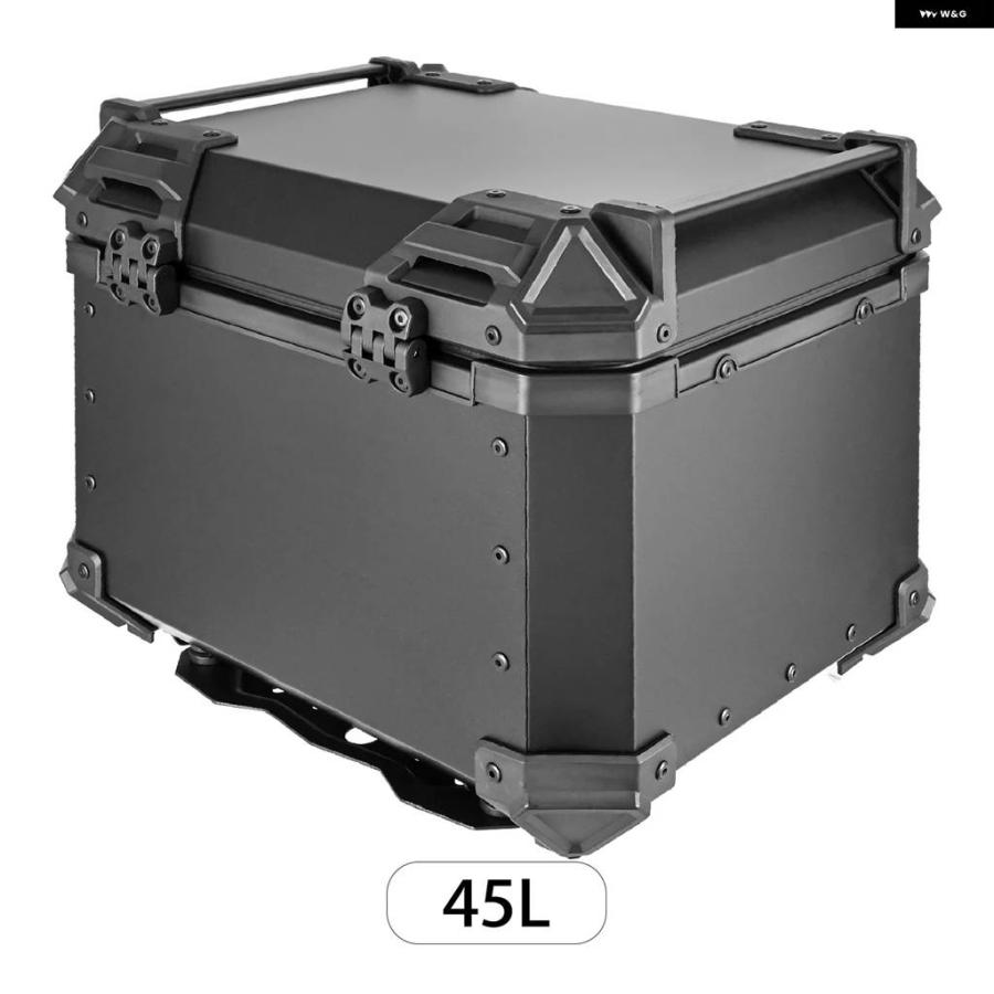 並行輸入品 45L バイクリア ボックス テール ボックス キャリア ツールケース バイク トランク ティンプレートと固定具の画像