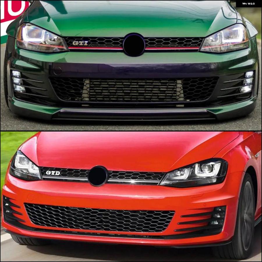 並行輸入品 ABSフロント グリル センター グリル ハニカムメッシュ フォルクスワーゲン ゴルフ 7 MK7 2014 2015 2016用の画像