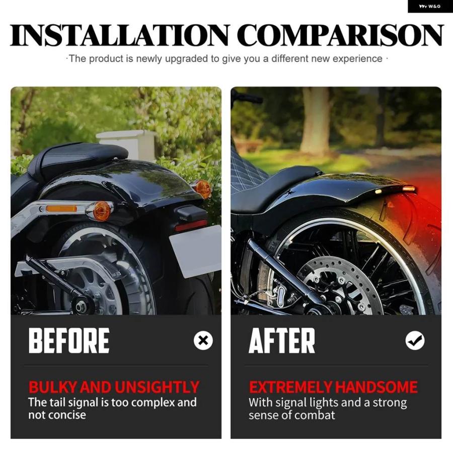 並行輸入品 ハーレー ソフテイル ブレイクアウト FXBRS ロッカー 2008-2017用 LEDライト ウィンカー ブレーキランプ アイアンフの画像