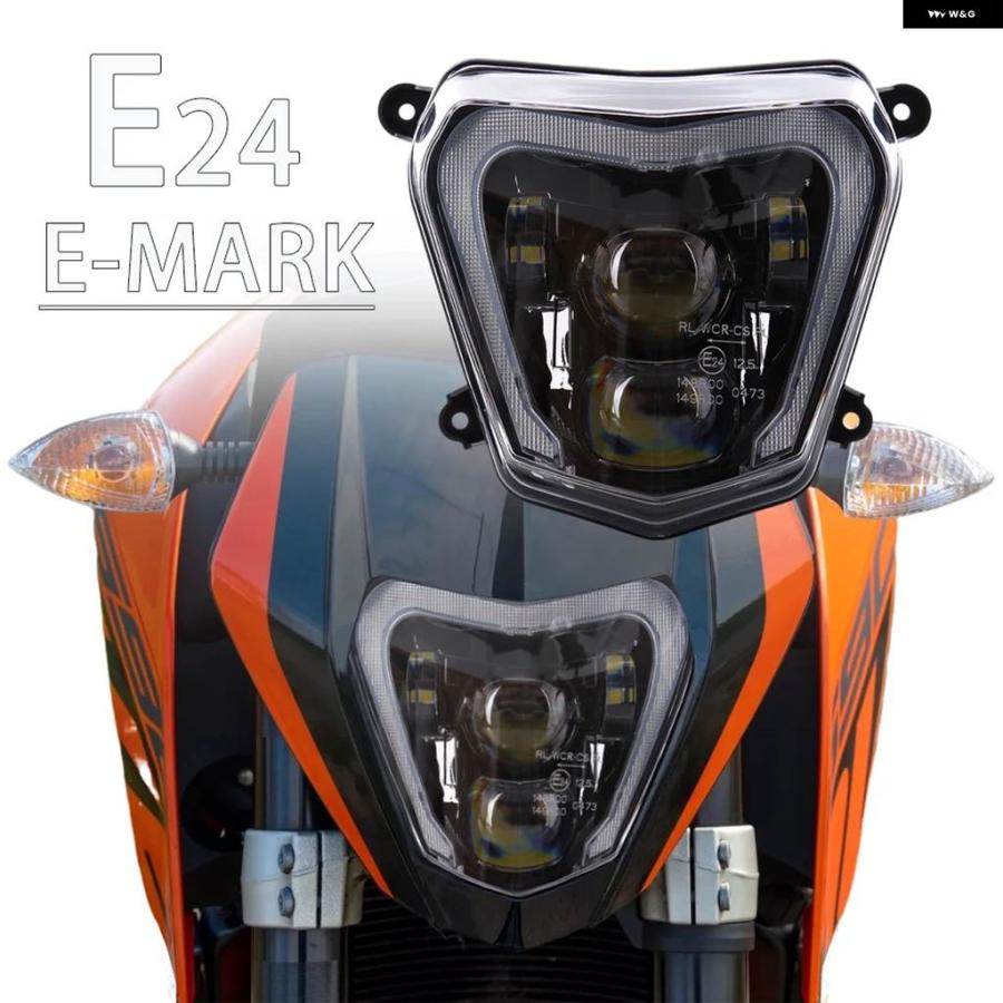 並行輸入品 KTM DUKE 690 R 690R 2012-2016 - 19 E24 E-MARK オートバイ ヘッドライト ランプ H4 バルブ DRL LED ヘッドライトの画像