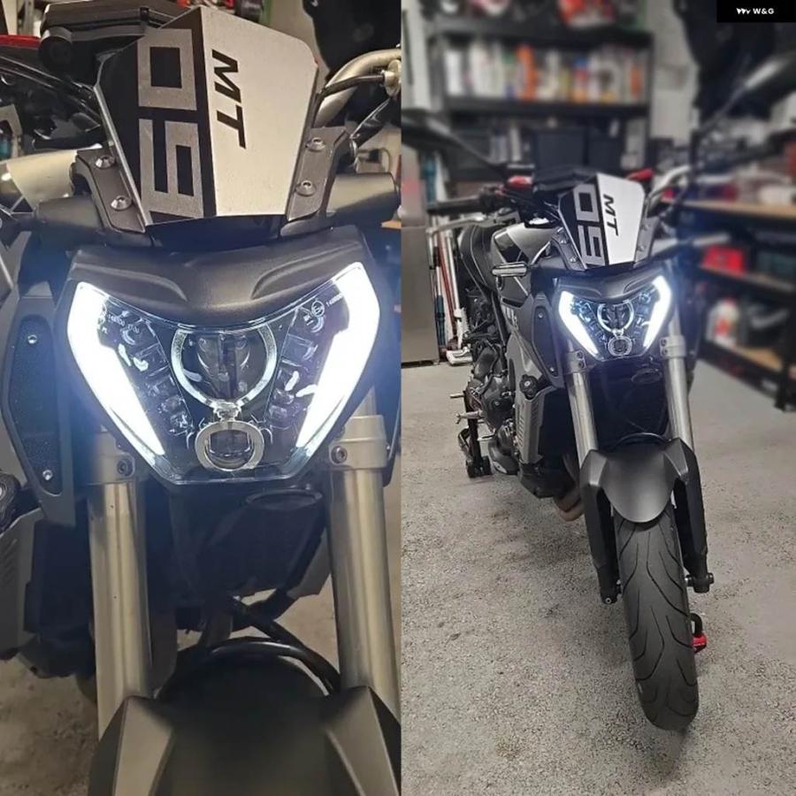 並行輸入品 E24 LED ヘッドライト ヘッドランプ ヤマハ MT07 2018 2019 2020 E-MARK バイクライトランプ H4 バルブ DRLの画像