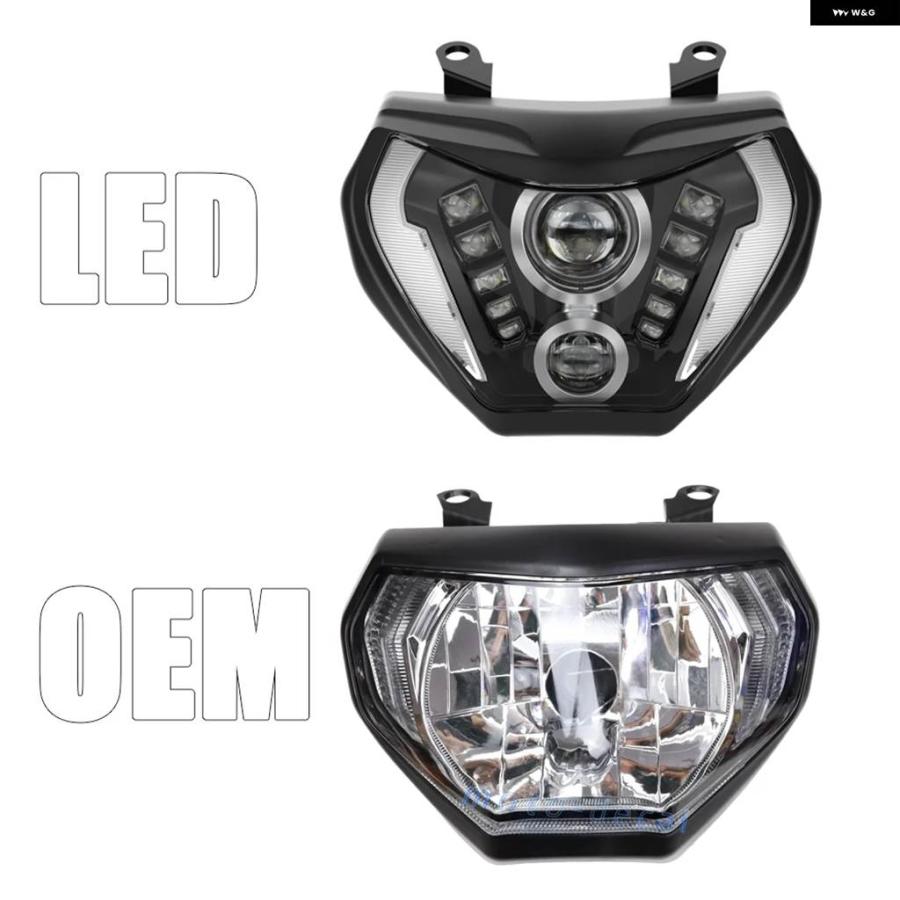 並行輸入品 E24 LED ヘッドライト ヘッドランプ ヤマハ MT07 2018 2019 2020 E-MARK バイクライトランプ H4 バルブ DRLの画像