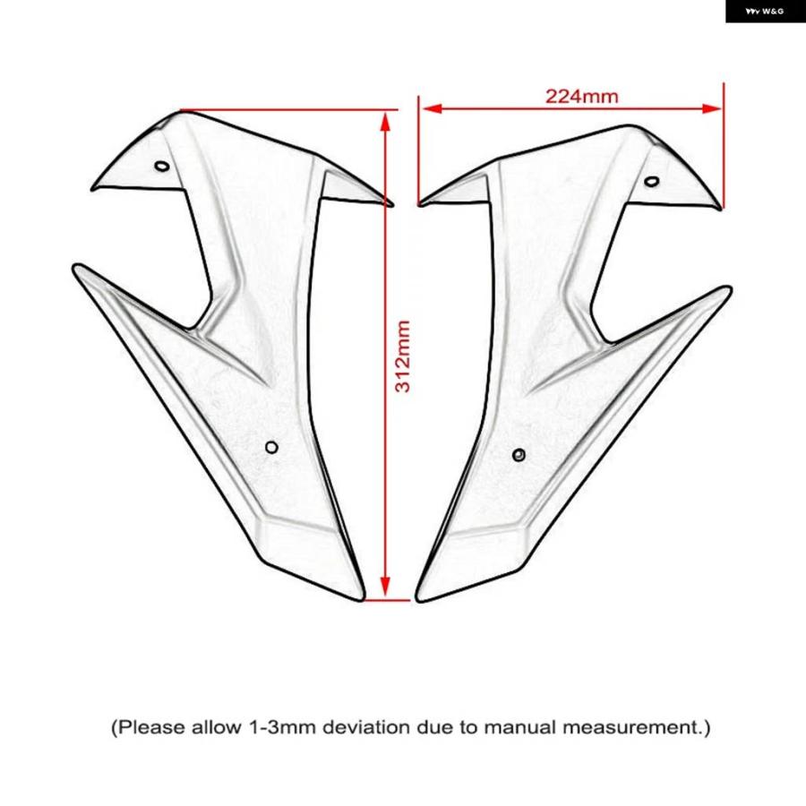 並行輸入品 GSX-8S GSX8S サイドダウンフォーススポイラー ウィングレット サイドスポイラー ウィング 2023 - 25