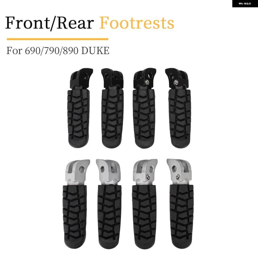 並行輸入品 フロント/リア フットレスト 690 ENDURO R 690/790/890 DUKE 1290 SUPER ADV 990/1050/1090 バイク ペダル シルバー/の画像