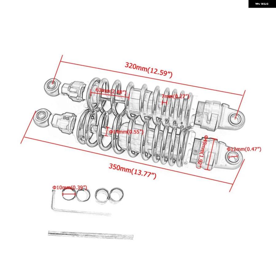 並行輸入品 ソリッドリアショック アブソーバー 最大320MM バイク サスペンション ダンパー_1