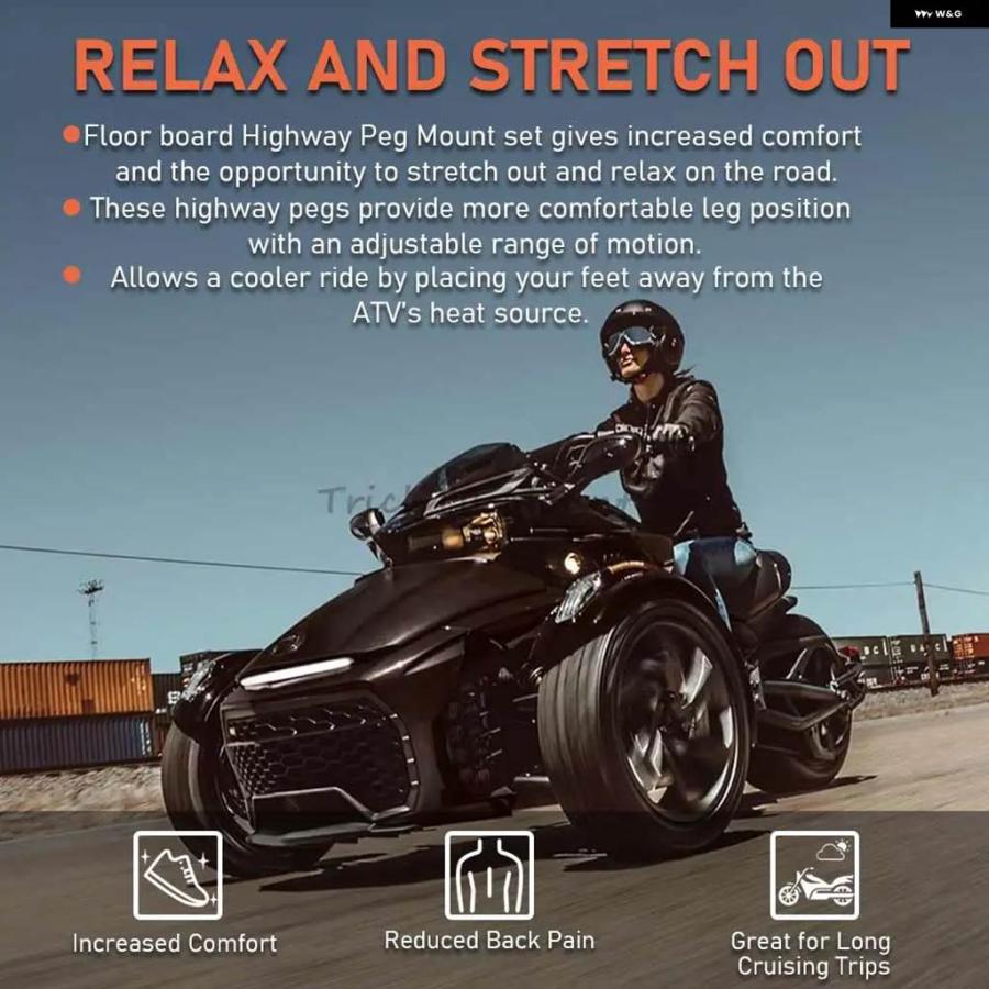 並行輸入品 CAN-AM SPYDER F3 ファクトリー フロアボード 2015-2023 フットレスト マウント ロードペグの画像