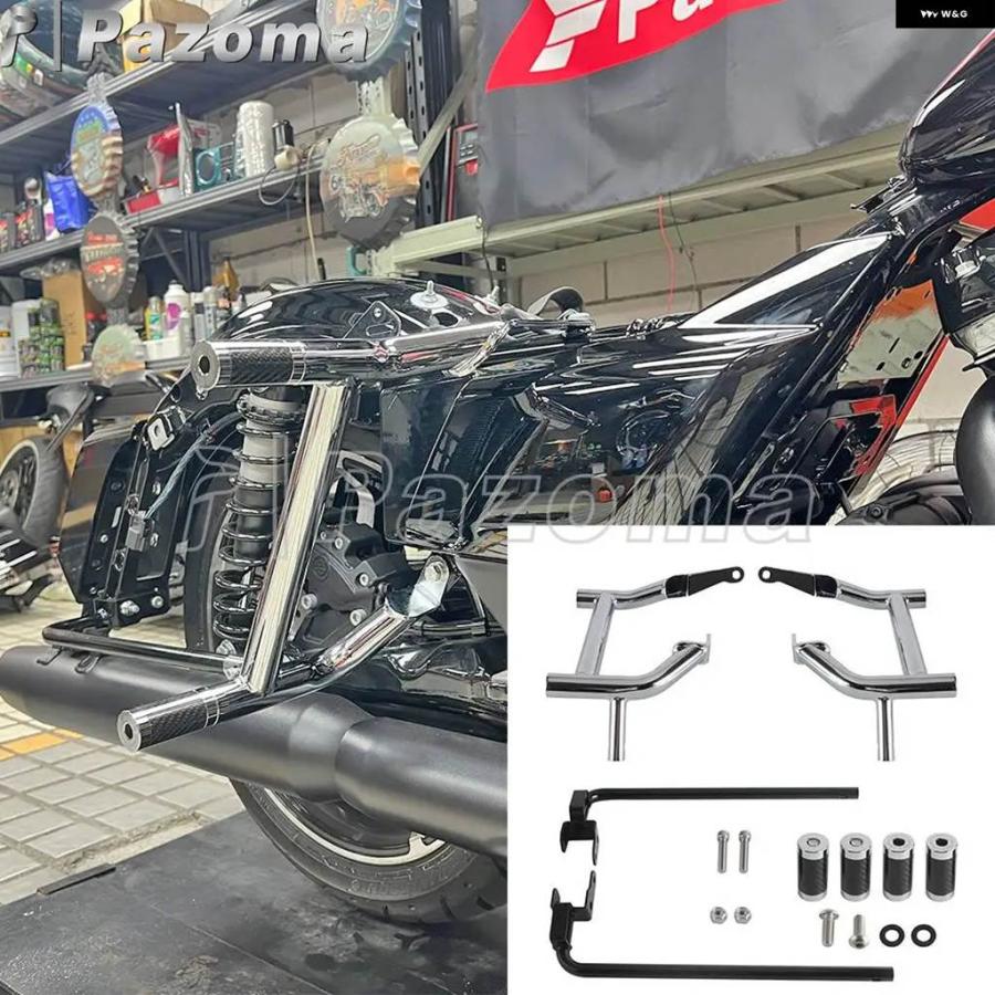 並行輸入品 サドルバッグ レール クラッシュ バー バンパー ハーレー ストリートグライド FLHX FLHXS FLHXU FLHXST オートバイ