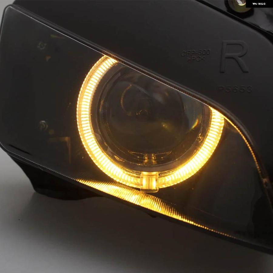 並行輸入品 オートバイ エンジェルアイLED ヘッドライト HIDプロジェクター ヘッドランプ アセンブリ FAROS LED モト ヘッドライ_2
