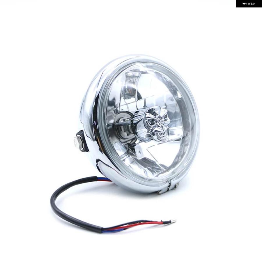 並行輸入品 12V オートバイ スカル バルブ ヘッドライト ヘッドランプ ハーレー ダイナ FLHT ファットボーイ FLST ホンダの画像