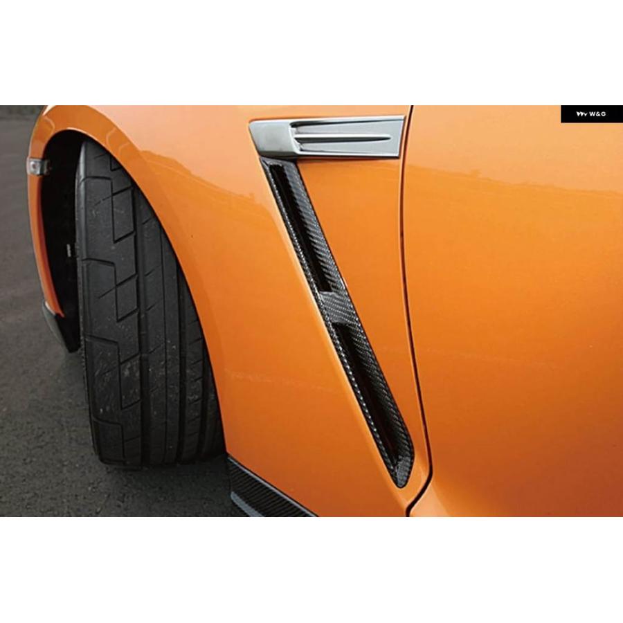 並行輸入品 日産 GT-R R35 2009-2016用 フロントフェンダー エアベント サイド トリム アウトレット スポイラー ストリップリッ_5
