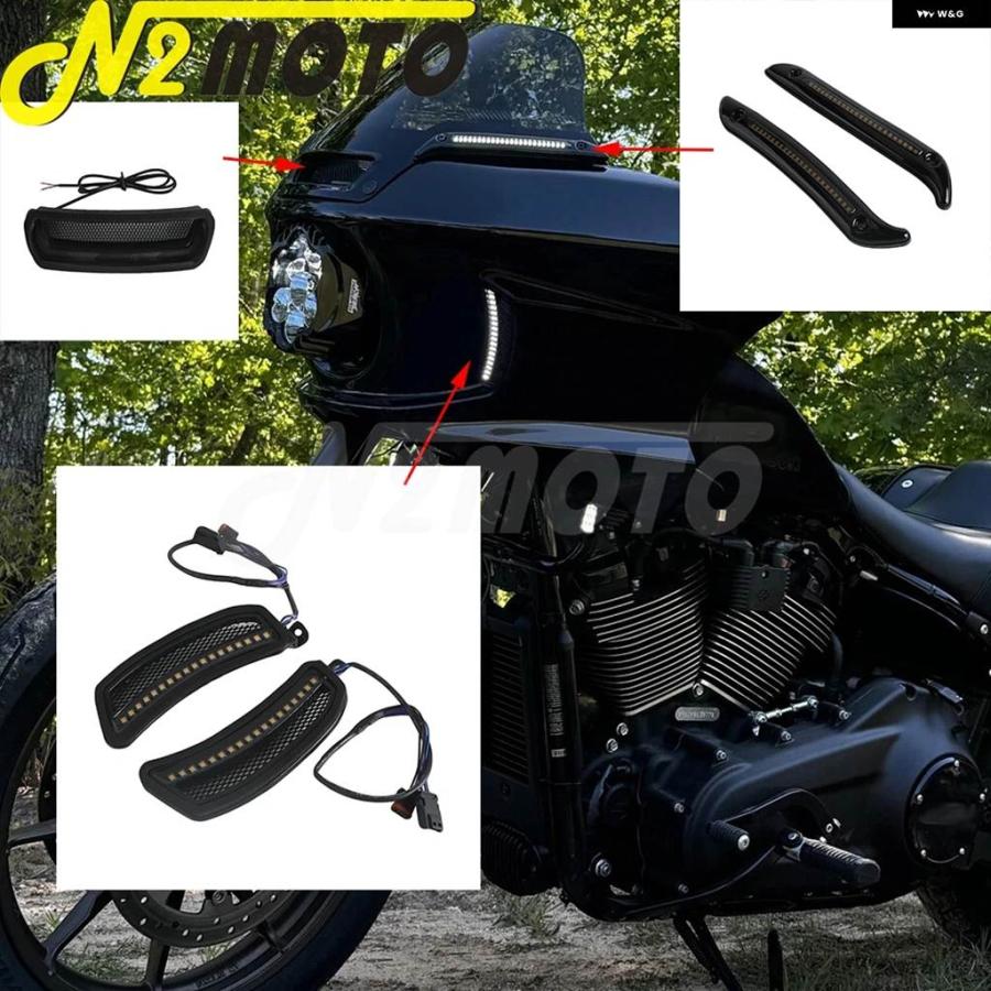 並行輸入品 ハーレー ローライダー ST FXLRST FXRST バイク アクセサリー トレーサー ヘッドライト フェアリング ベント アクセ_5