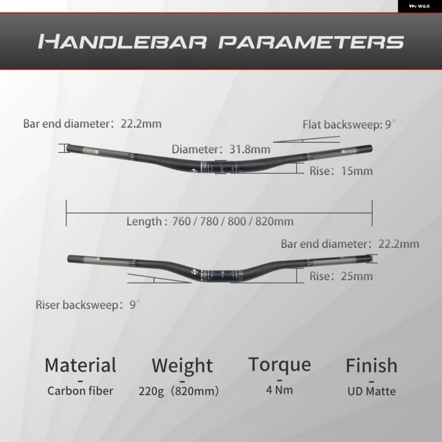 並行輸入品 RXL SL MTB カーボン ハンドルバー ストレート フラット/ライザー ハンドルバー マウンテン バイク 31.8*760/780/800_17