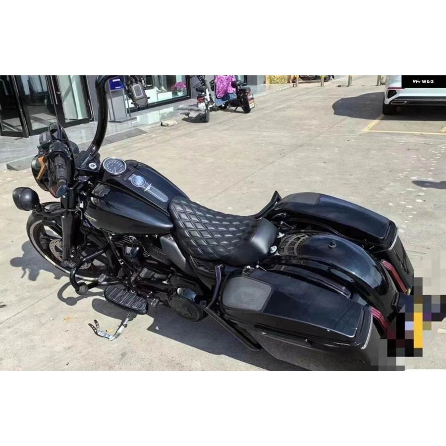 並行輸入品 ソロドライバー用 バイク シートピリオン クッション 格子ステッチ ハーレー ツーリング2009-2023_10