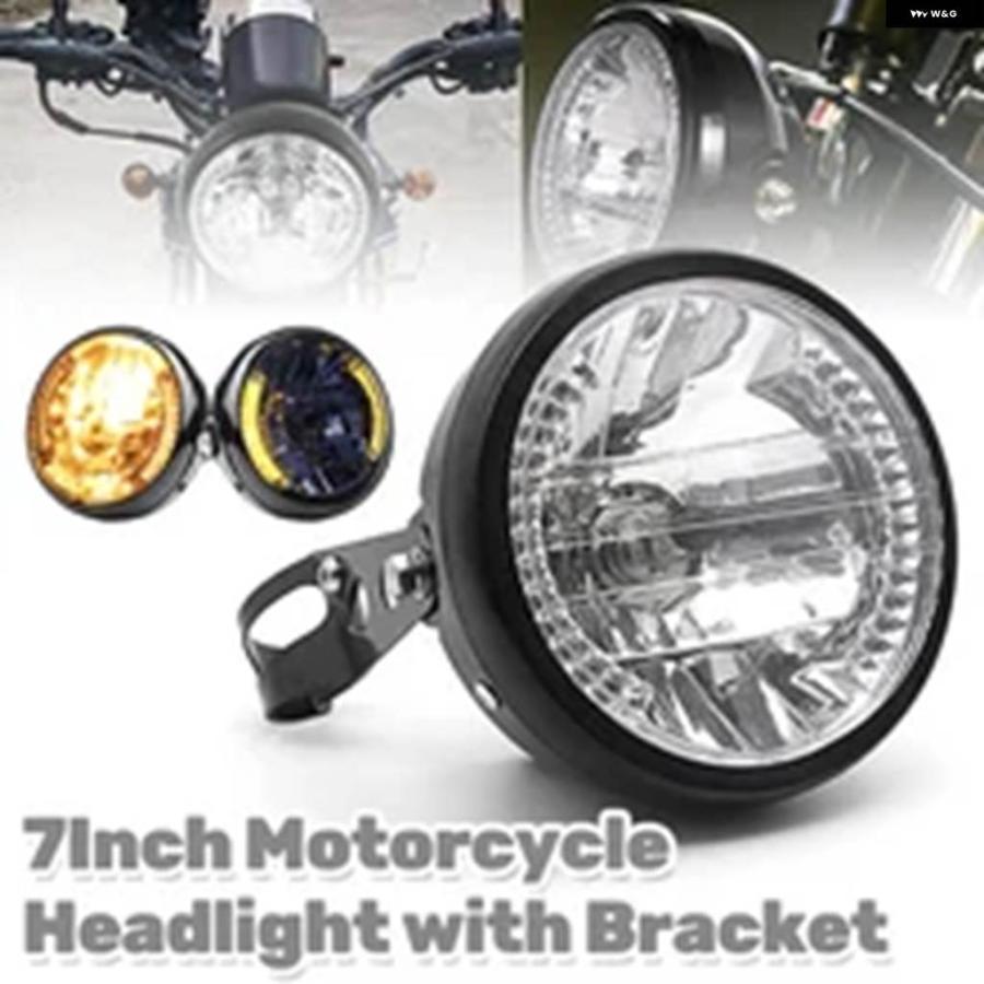 並行輸入品 12V 7インチ オートバイ 丸型 ヘッドランプ H4 ハロゲン 9線式 モト ハーレー_6