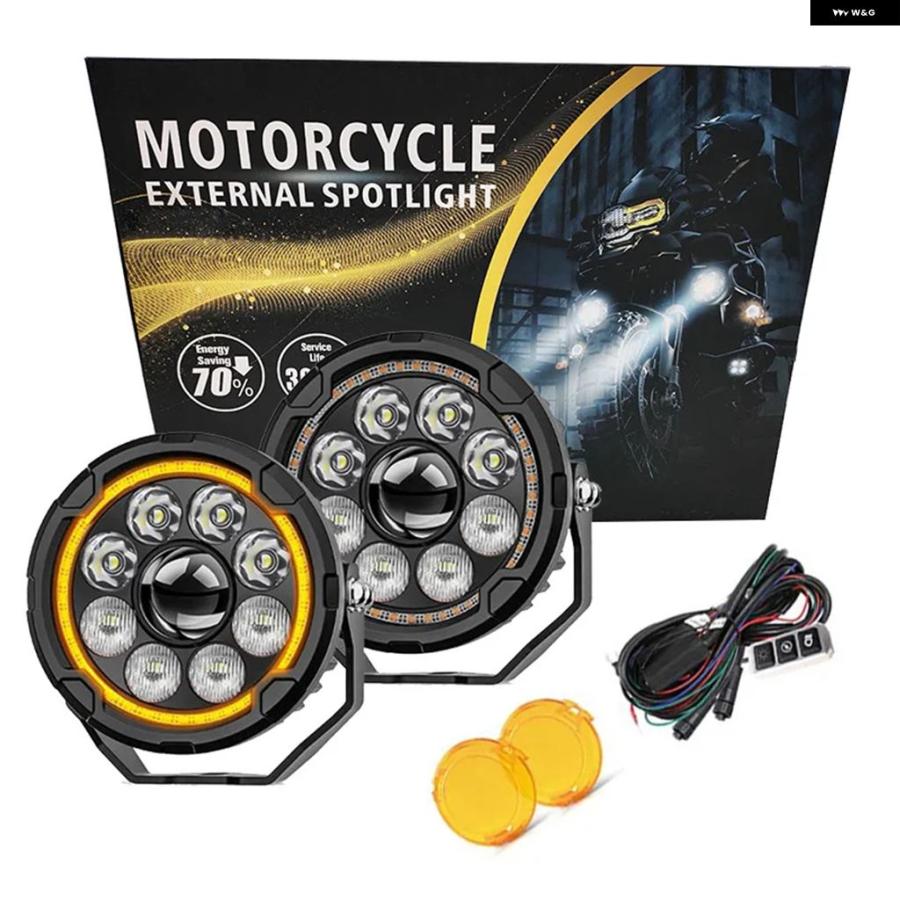 並行輸入品 5インチ ハイ/ロービーム 高出力 110W GR ADV オートバイ LED スポットライト ハーネス スイッチ BMW R1200GS LC 2014-2018_5