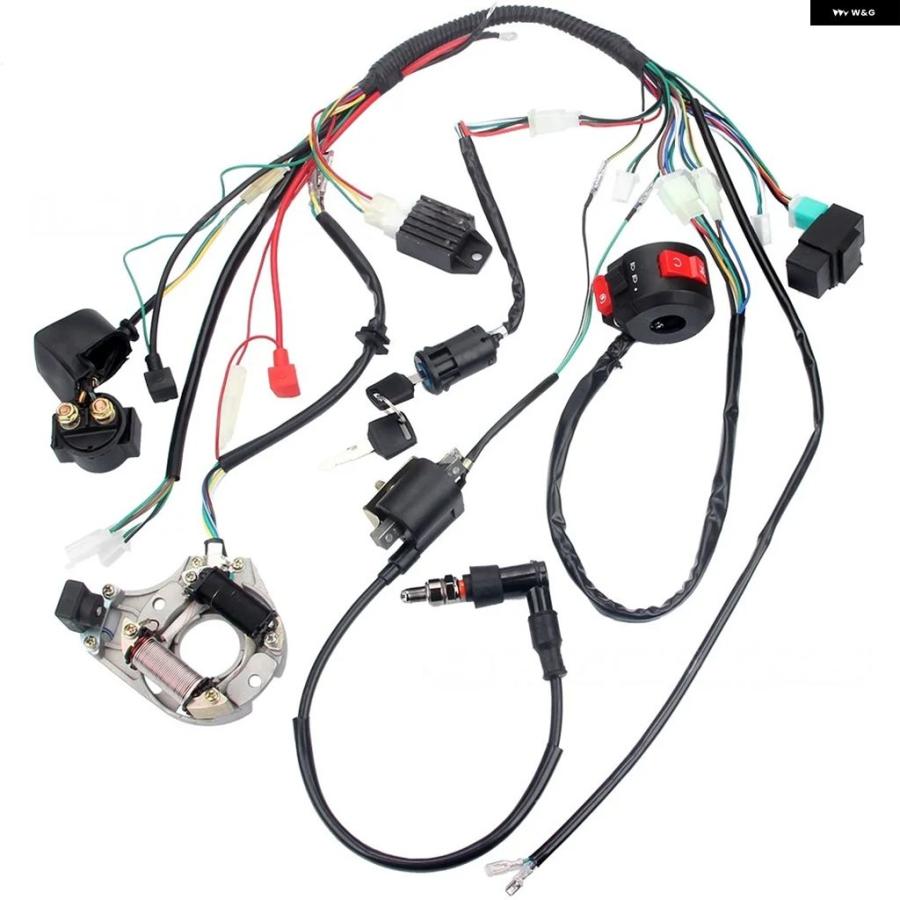 ブランド登録なし - 並行輸入品 イグニッション 捲線架線 馬具 CDI ぴかぴか光る繋ぎ 整流器 ソレノイド キースイッチキット 70 90 110 125CC 4打つこと電動スタートクワッド