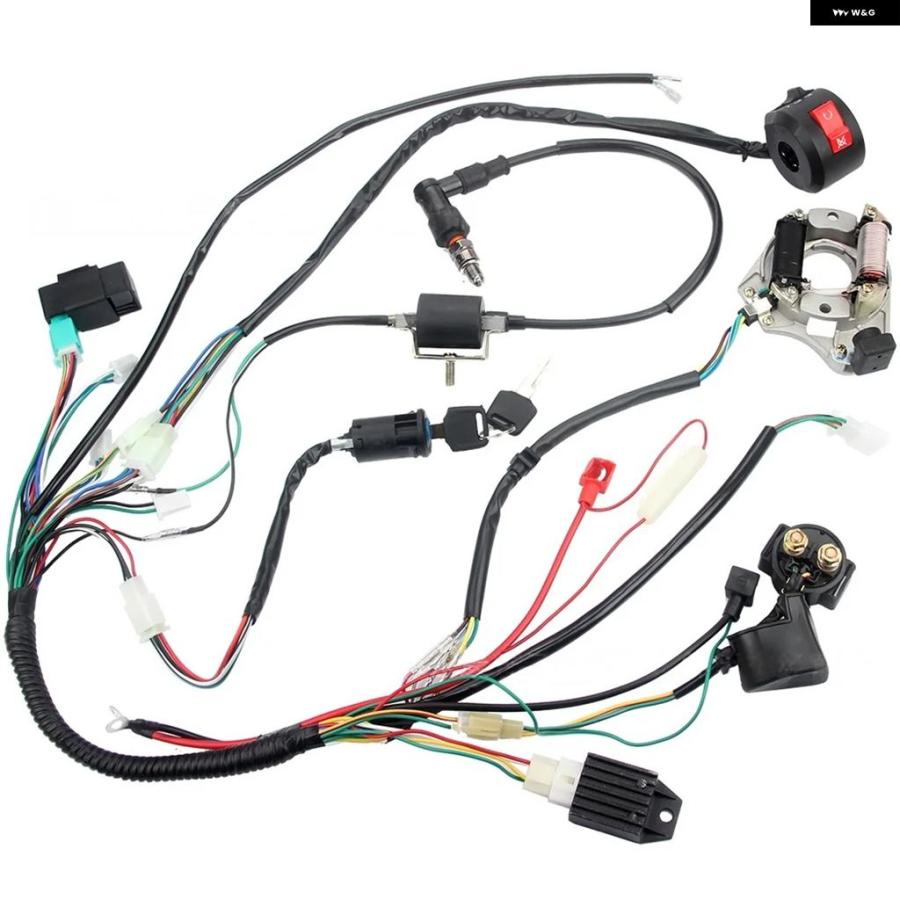 ブランド登録なし - 並行輸入品 イグニッション 捲線架線 馬具 CDI ぴかぴか光る繋ぎ 整流器 ソレノイド キースイッチキット 70 90 110 125CC 4打つこと電動スタートクワッド