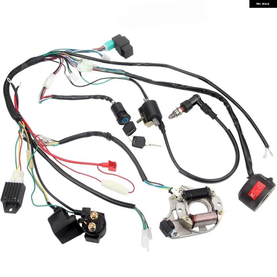 ブランド登録なし - 並行輸入品 イグニッション 捲線架線 馬具 CDI ぴかぴか光る繋ぎ 整流器 ソレノイド キースイッチキット 70 90 110 125CC 4打つこと電動スタートクワッド