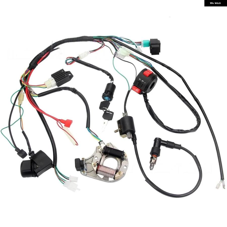 ブランド登録なし - 並行輸入品 イグニッション 捲線架線 馬具 CDI ぴかぴか光る繋ぎ 整流器 ソレノイド キースイッチキット 70 90 110 125CC 4打つこと電動スタートクワッド