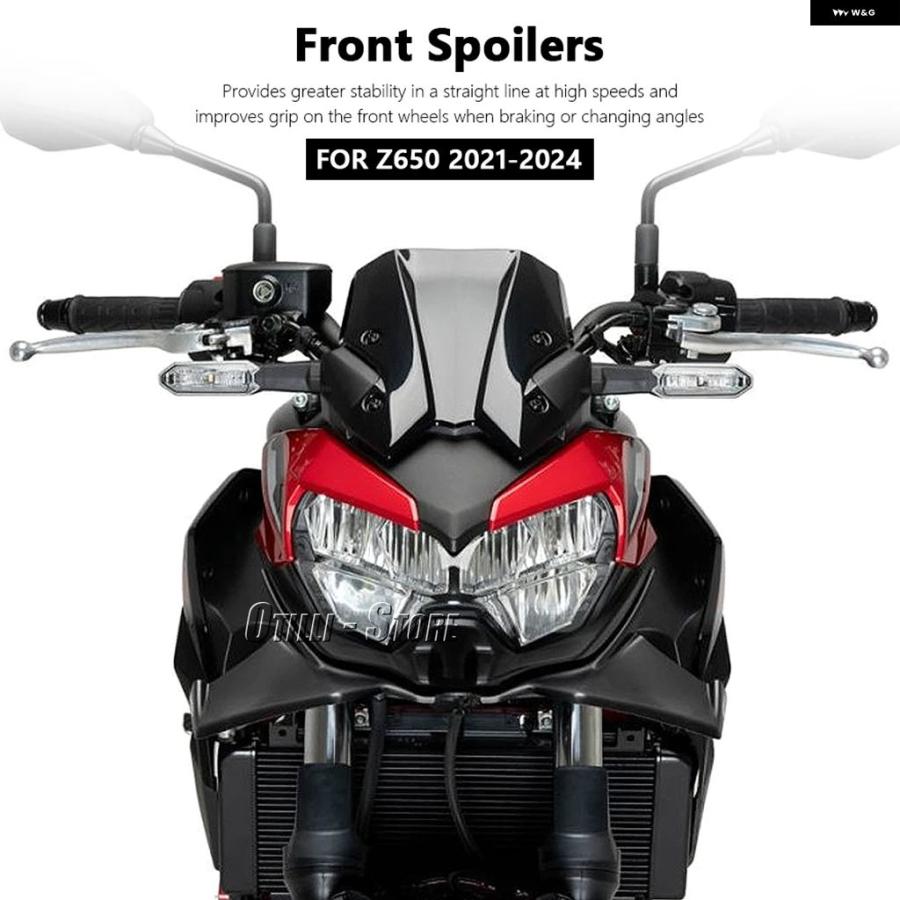 ブランド登録なし - 並行輸入品 自動二輪車 Z650 フロントスポイラー ウィングレット エアロダイナミックウィングスポイラー 向こう正面 フェアリング カワサキ Z 650 Z650 2021-2025