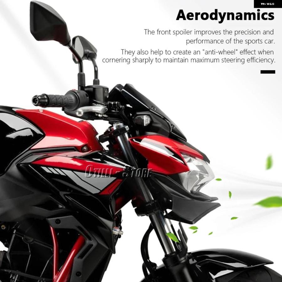 ブランド登録なし - 並行輸入品 自動二輪車 Z650 フロントスポイラー ウィングレット エアロダイナミックウィングスポイラー 向こう正面 フェアリング カワサキ Z 650 Z650 2021-2025