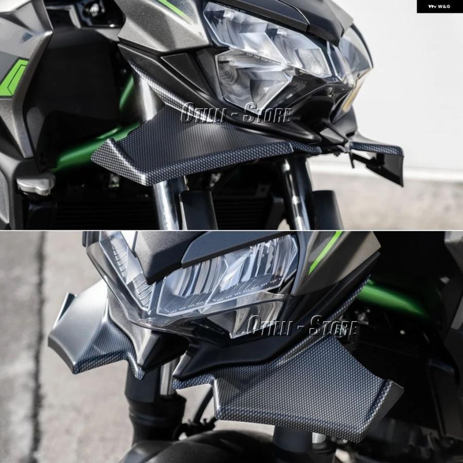 ブランド登録なし - 並行輸入品 自動二輪車 Z650 フロントスポイラー ウィングレット エアロダイナミックウィングスポイラー 向こう正面 フェアリング カワサキ Z 650 Z650 2021-2025