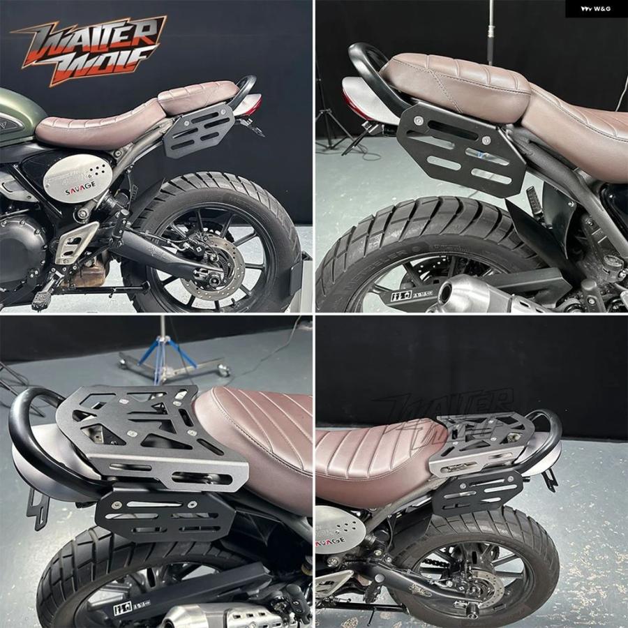 ブランド登録なし - 並行輸入品 スクランブラー400X 2024 後押し仕合わせ 自動二輪車 尻っ方 ボックス席 保持者 受け支える スクランブラー400X ストレージバッグトップケース 保持者 ラ