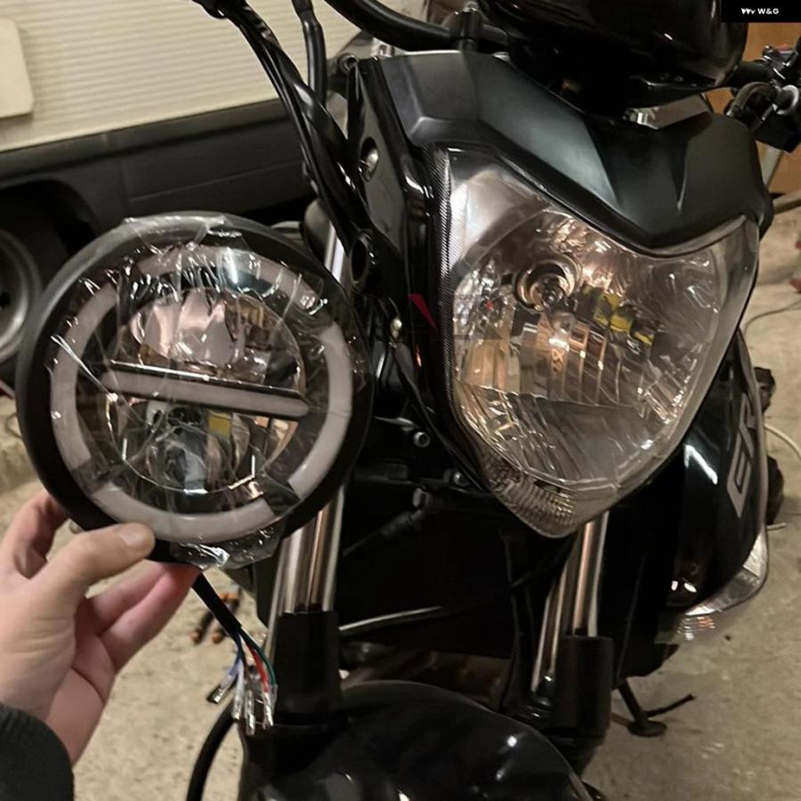 ブランド登録なし - 並行輸入品 16コマーシャル/6.5in LED 自動二輪車 前照灯 上端照明ランプ 弁膜 天使輪っか 鉤括弧 ハーレー 運動競技はやりっ子 ホンダ ヤマハ