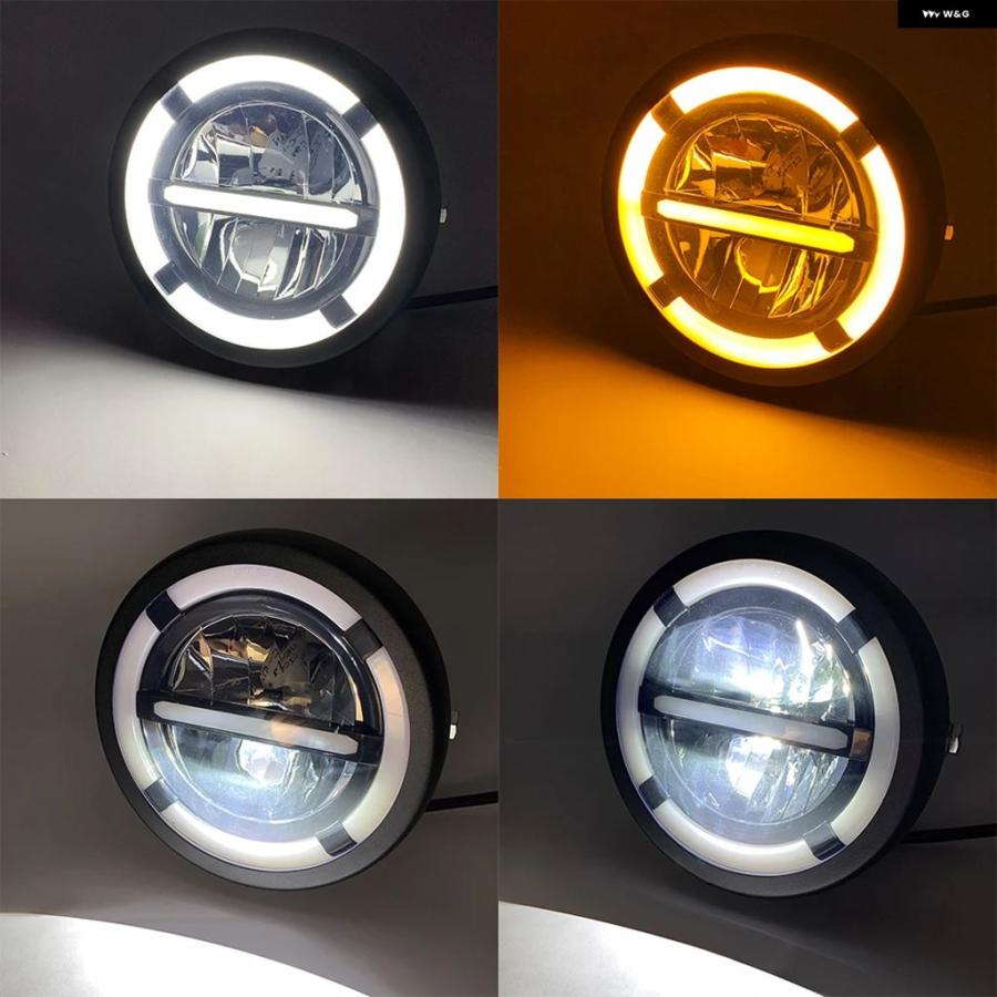 ブランド登録なし - 並行輸入品 16コマーシャル/6.5in LED 自動二輪車 前照灯 上端照明ランプ 弁膜 天使輪っか 鉤括弧 ハーレー 運動競技はやりっ子 ホンダ ヤマハ