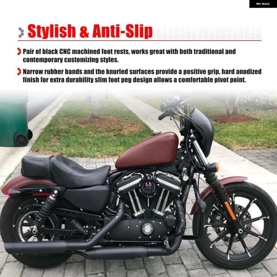 ブランド登録なし - 並行輸入品 牡型 マウント フットペグ 自動二輪車 乗り手 フットペグ フットレスト ペダル ハーレー 運動競技はやりっ子 1200 ダイナ ロードキング