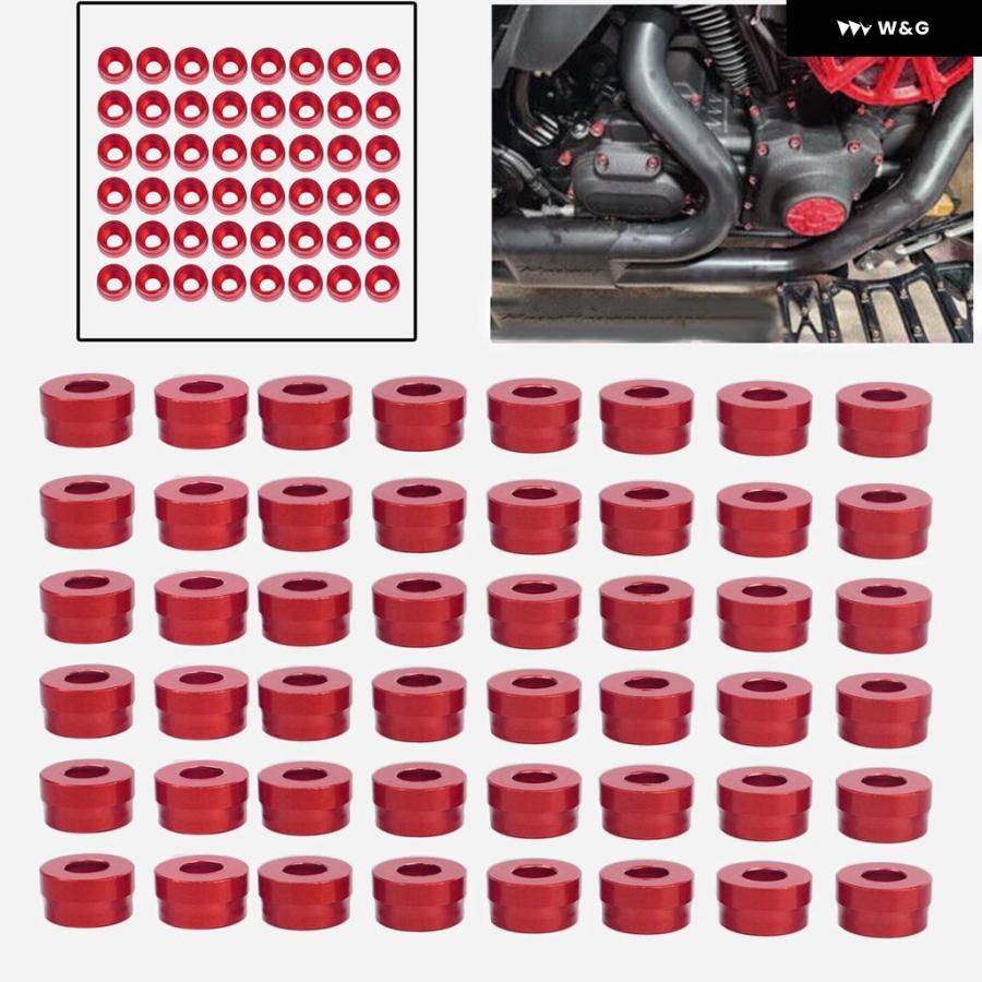 並行輸入品】 48個 レッド オートバイ バイク エンジン ボルトキャップ