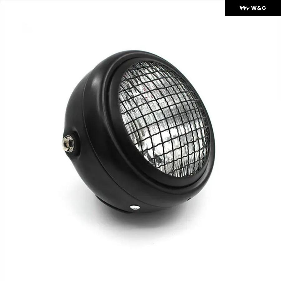 並行輸入品 オートバイ バイク ヘッドライト レトロヴィンテージラウンドメッシュ グリル マスクランプシェード ハロゲンランプ L | ブランド登録なし | 04