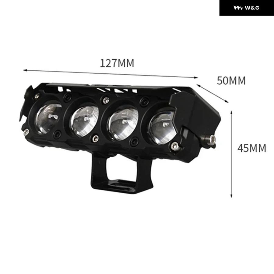 並行輸入品 汎用 オートバイ バイク スポットライト ヘッドライト 4レンズ 25Wハイ/ロービーム補助ライト LED ドライビンの画像