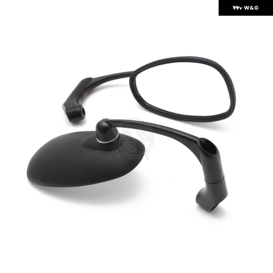 並行輸入品 オートバイ バイク クローム/ブラックアルミ+ レトロクリアレンズ リアビューサイドミラー 汎用 ホンダ CG125の画像