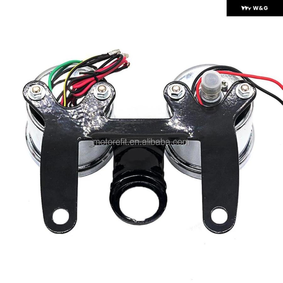 並行輸入品 2IN1 オートバイ バイク LED バックライト オドメーター タコメーター スピード メーター ゲージ 汎用 オーの画像