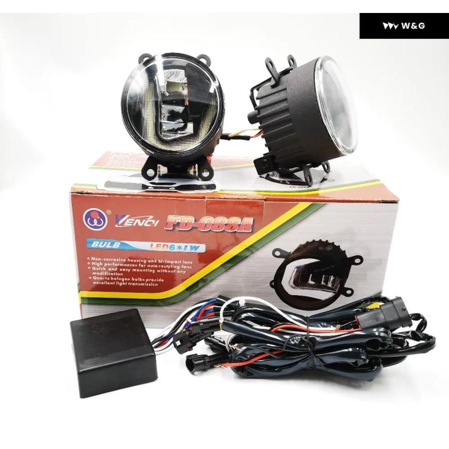 並行輸入品 3-IN-1機能 オート LED DRL デイタイム ランニングライト カープロジェクター フォグランプ イエローシグ | ブランド登録なし | 06