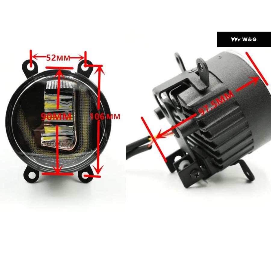 並行輸入品 3-IN-1機能 LED DRL デイタイム ランニングライト カープロジェクター フォグランプ イエローシグナル フ | ブランド登録なし | 04