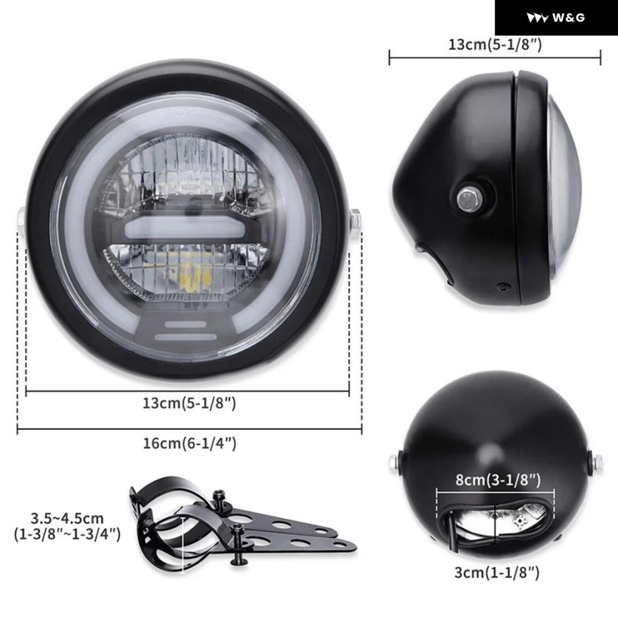 並行輸入品 5.75インチ LED ヘッドライト HI/LO DRL ブラケット コールマン CT200U-EX BT200X ミの画像