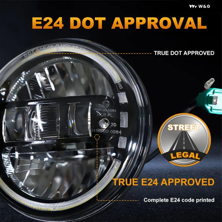 並行輸入品 7インチ LED ヘッドライト 7インチ DRL ラウンド ジープ ラングラー JK TJ ハマー H1 H2 12V | ブランド登録なし | 05