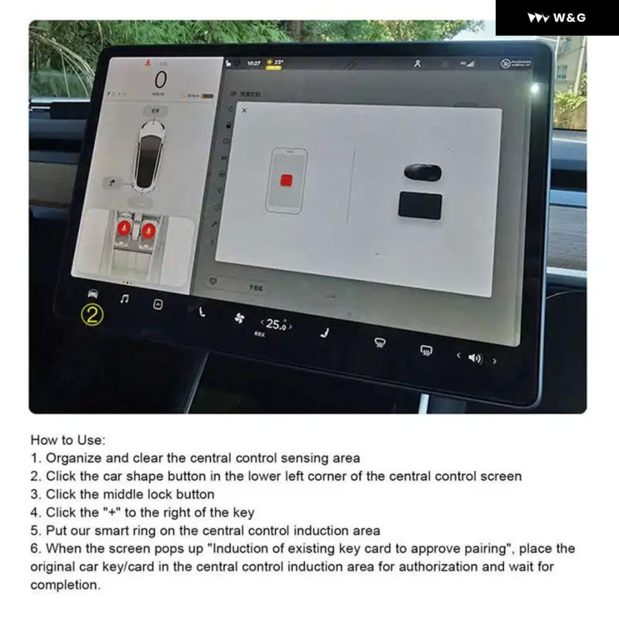 並行輸入品 車用キーリング カーボン 車用スマートフィンガーキーリング ボックス テクノロジー搭載 TESLA モデル3 / X | ブランド登録なし | 11