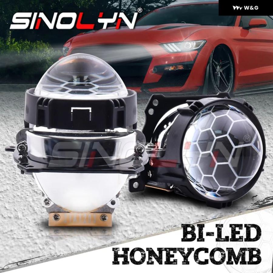 並行輸入品 2.8インチ バイ LED プロジェクターレンズ ハニカム LED ライト 車用 HELLA 3R G5 エッチング | ブランド登録なし