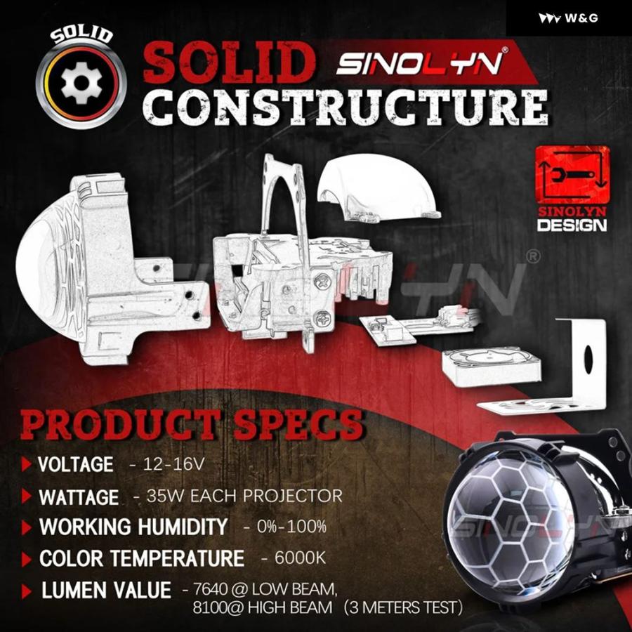 並行輸入品 2.8インチ バイ LED プロジェクターレンズ ハニカム LED ライト 車用 HELLA 3R G5 エッチング | ブランド登録なし | 04