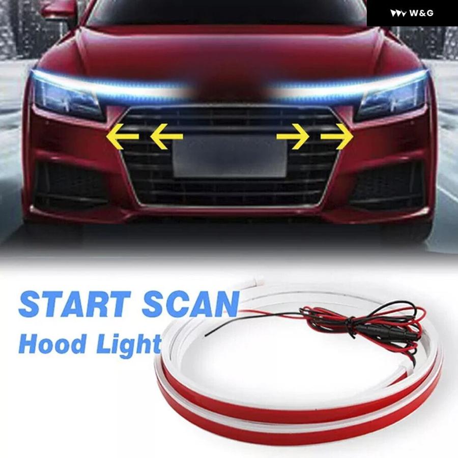 並行輸入品 120-180CM スキャンスタートアップダイナミックカーLEDフードシグナルライトストリップDRL デイタイム ラン | ブランド登録なし | 08