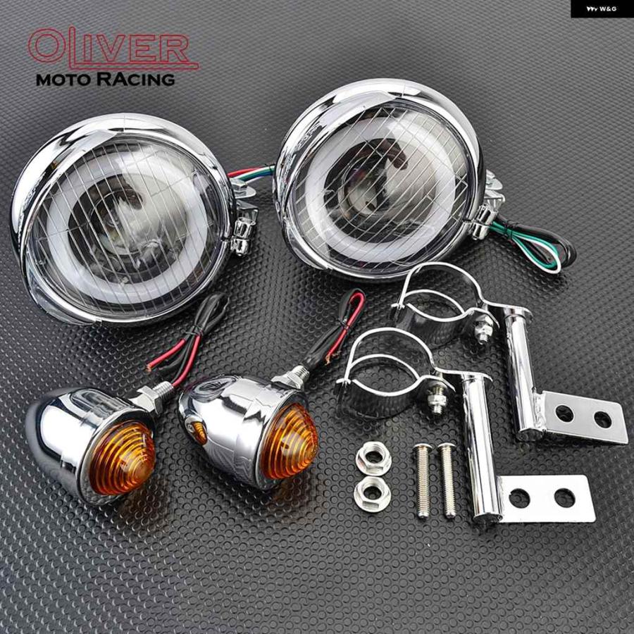 ブランド登録なし - 並行輸入品自動二輪車 自動二輪車 LED注目の的 ウィンカー付き添い人 かばい立て駆動動力照明ランプ ハーレー クリーヴァ 喫茶店レーサー ホンダ ヤマハ