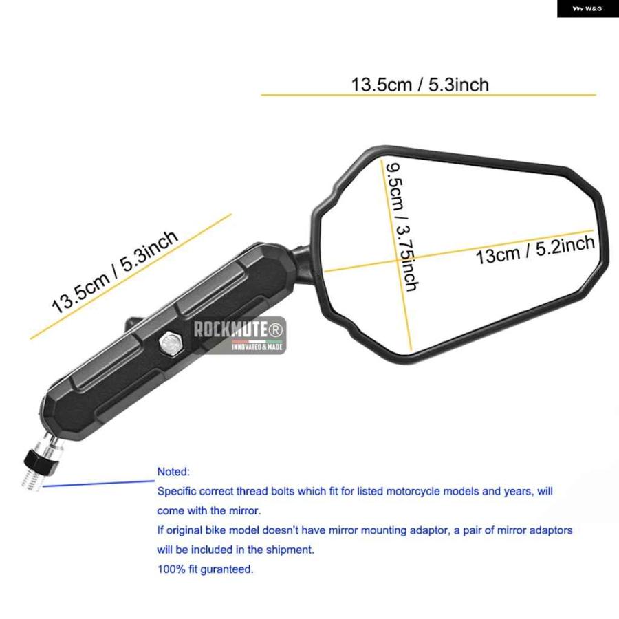 並行輸入品バックミラー サイドミラー カワサキ Z400 Z650 Z800 Z900 Z H2 ER6N VERSYS 650/1000 KLR650 KLX230/300 オートバイ バイク ストリート スポ | ブランド登録なし | 03