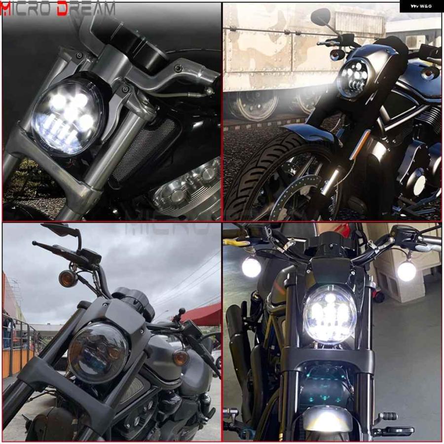 並行輸入品ハーレー Vロッド マッスル VRSCF VRSC VRSCR VRSCA ストリートロッド 2002-2017 オートバイ バイク 60W VROD LED フロント ヘッドライト HI/の画像