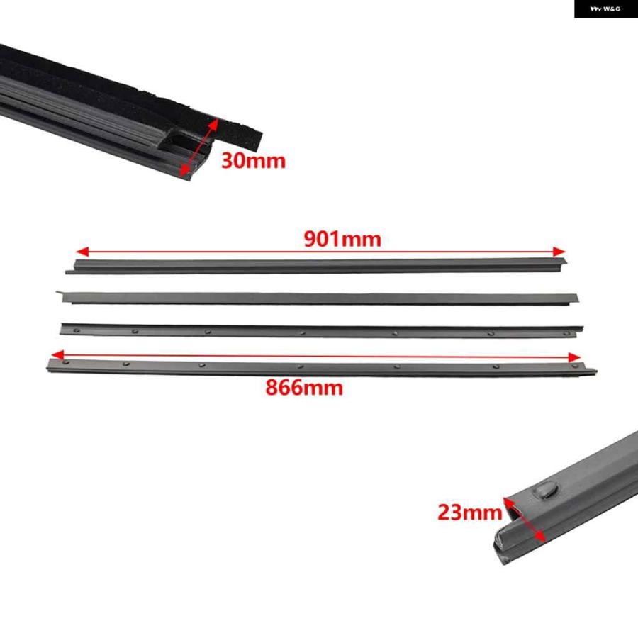 並行輸入品4個 車ドアウェザーストリップ ウィンドウラバーシールベルト 80821-01G00 80834-01G00 日産 ハードボディ ナバラ D21 1986-1994の画像