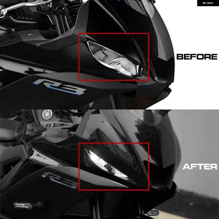 並行輸入品フロントノーズアッパーカウル フェアリング ヤマハ YZF R3 R25 2019-2024 ヘッドライト カウルマスクカバー ノーズ アップグレード R1 R6 ス