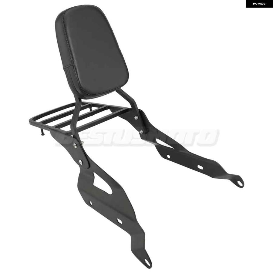 並行輸入品オートバイ バイク アクセサリー バックレスト シーシーバー ラゲッジラック付き ホンダ シャドウ 750 VT750 RS VT750RS 2010-2018の画像