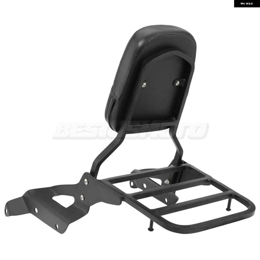 並行輸入品オートバイ バイク アクセサリー バックレスト シーシーバー ラゲッジラック付き ホンダ シャドウ 750 VT750 RS VT750RS 2010-2018の画像